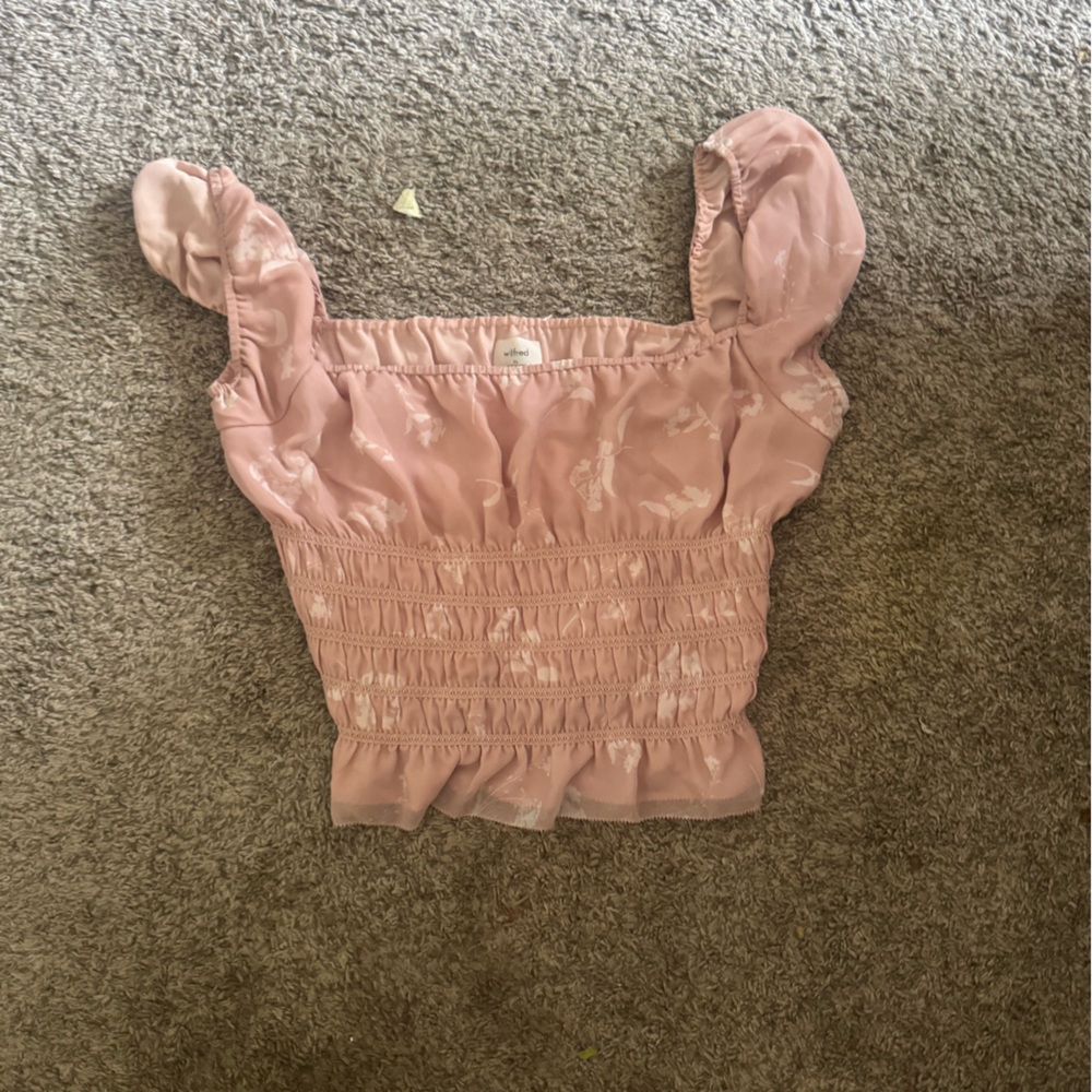 Pink Smocked Crop Top with Ruched Texture